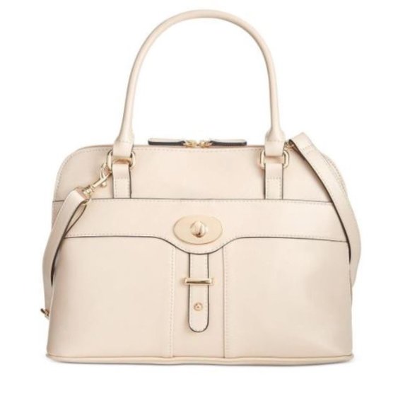 Giani Bernini Turn-Lock Glazed Dome Satchel Ivory - Picture 1 of 1